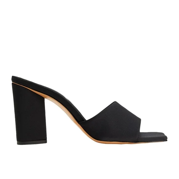 Elegant Black Women's Heeled Mules - Picture 1 of 5